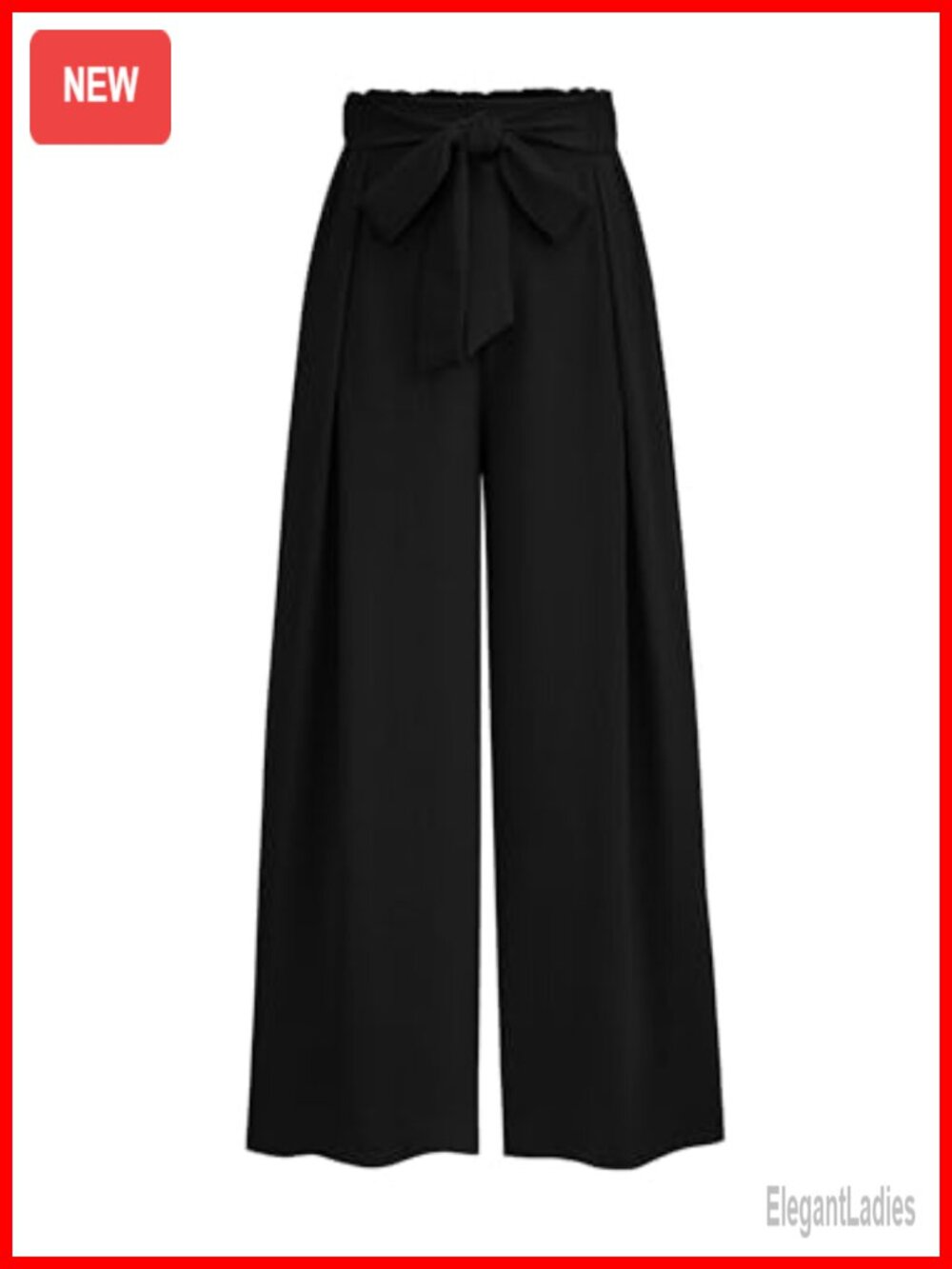 High Waisted Wide Leg Palazzo Work Dress Pants Elastic Waist Pull On